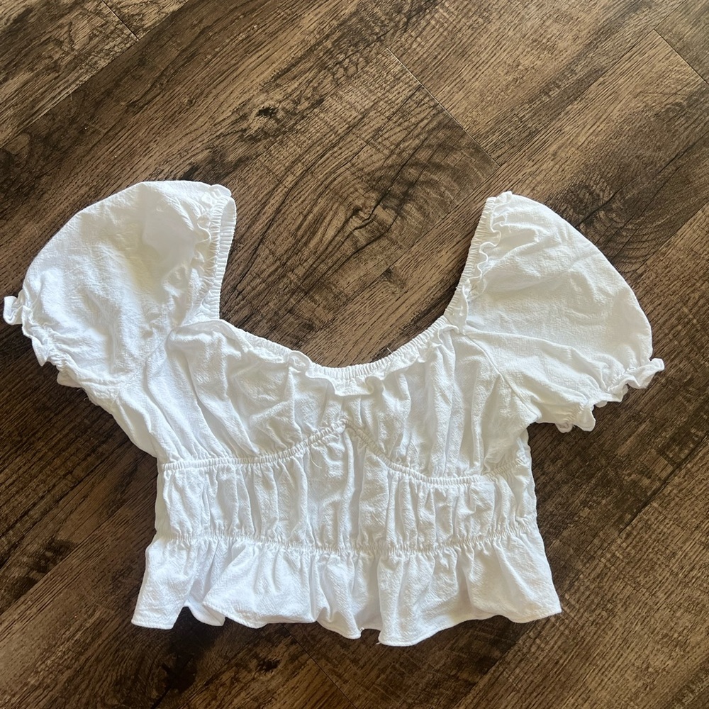 Cider White Puff Sleeve Blouse